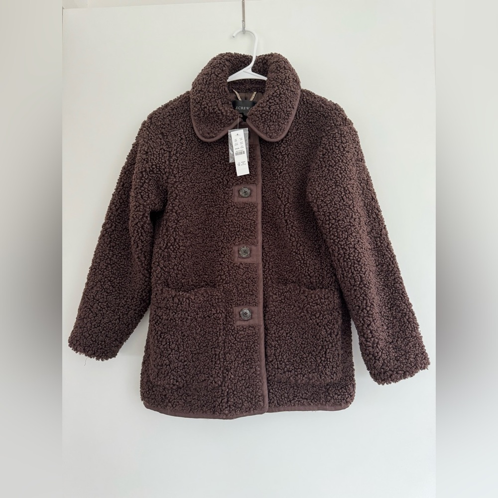 NEW J. Crew Brown Teddy Sherpa Jacket PXXS